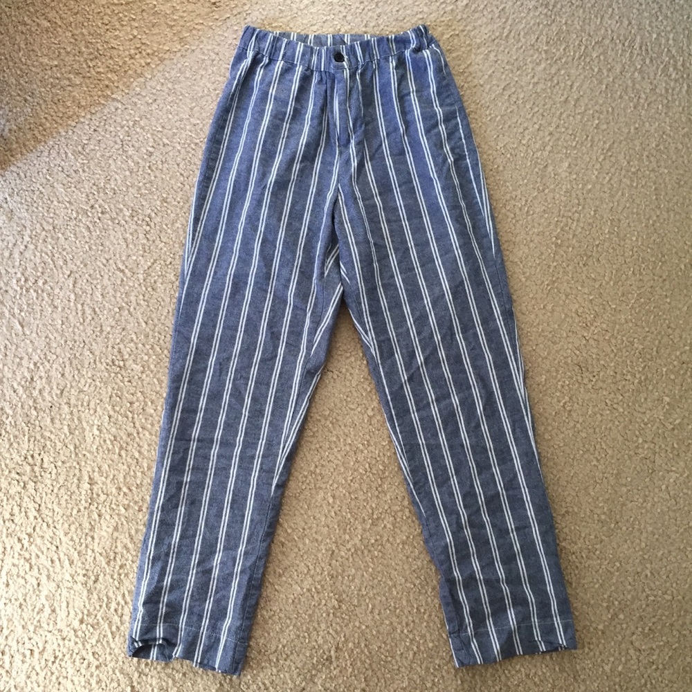Brandy Melville Blue & White Striped Tilden Pants
